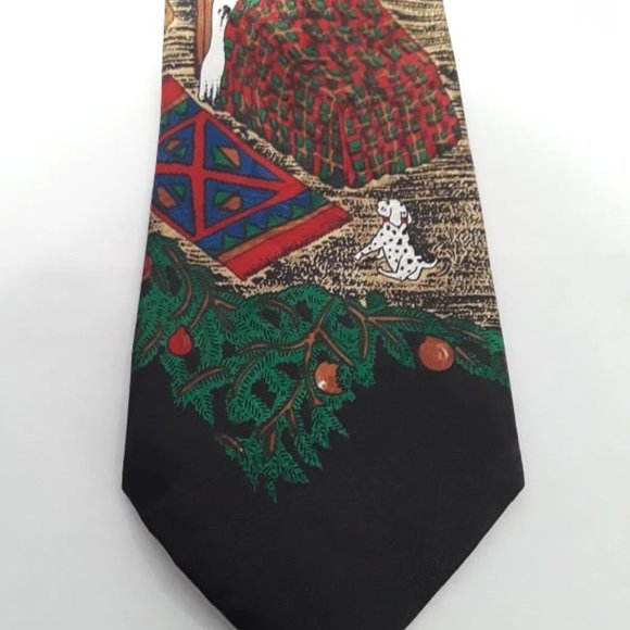 RENAISSANCE NECKTIE - CLASSIC CHRISTMAS THEME PATTERN - HAND MADE POLYESTER - Picture 2 of 3
